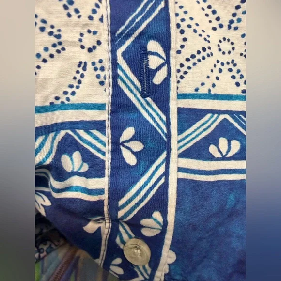 Anthropologie Blue and White Printed Paisley Dress - Picture 5 of 5